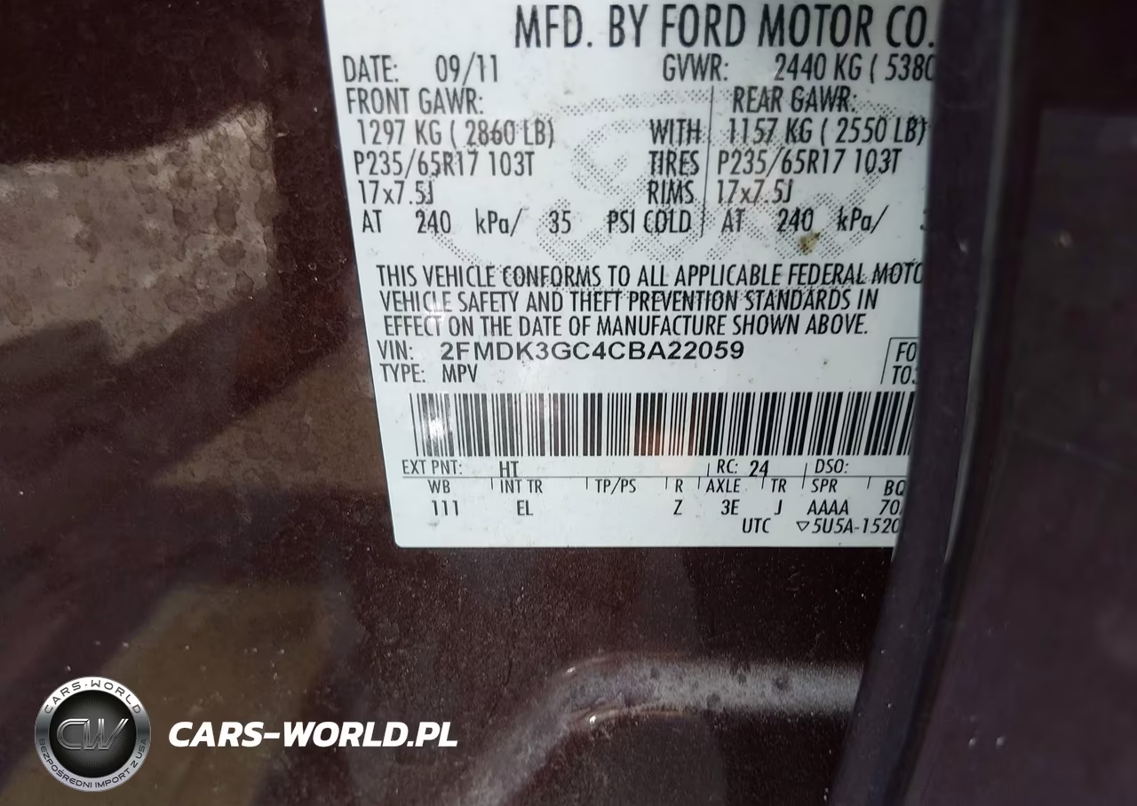 2012 Ford Edge Se VIN:2FMDK3GC4CBA22059 - 9