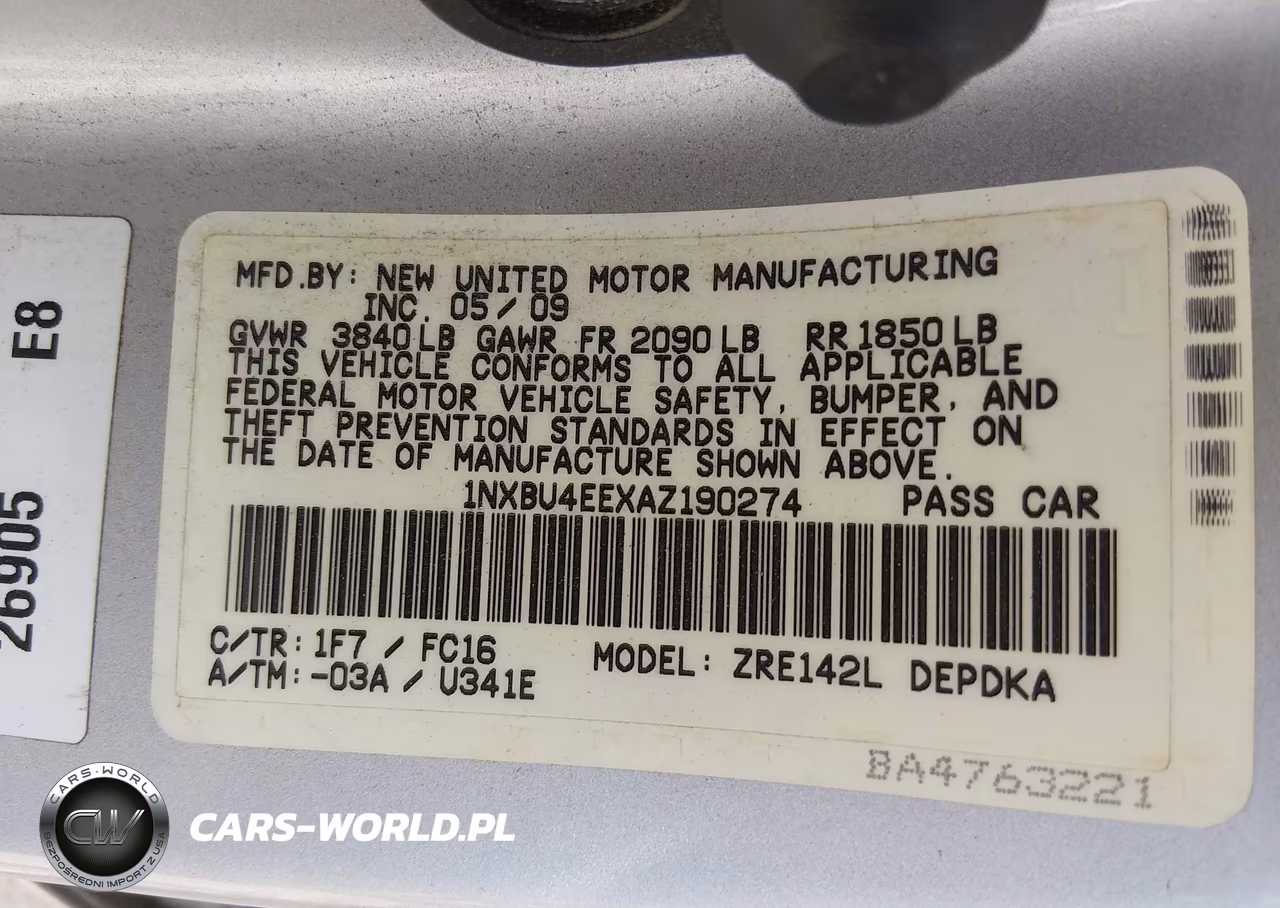 2010 Toyota Corolla Le VIN:1NXBU4EEXAZ190274 - 9