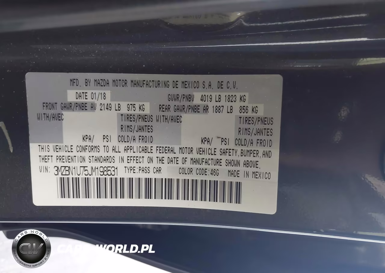 2018 Mazda Mazda3 Sport VIN:3MZBN1U75JM198531 - 9