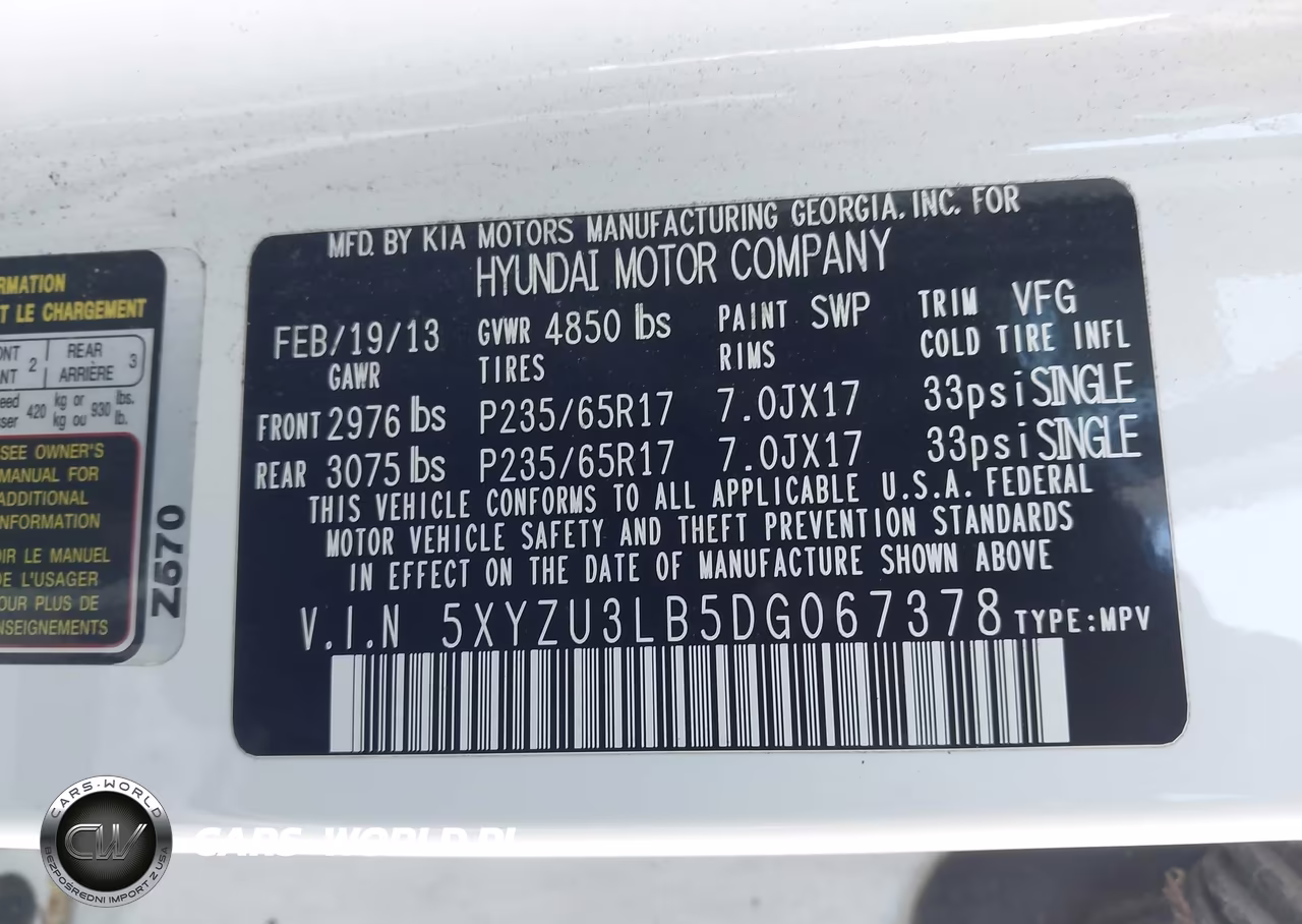 2013 Hyundai Santa Fe Sport VIN:5XYZU3LB5DG067378 - 9