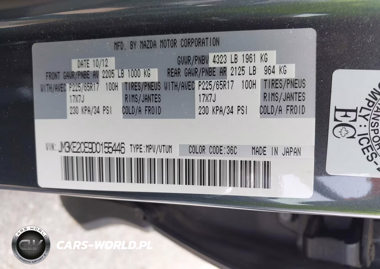2013 Mazda Cx-5 Touring VIN:JM3KE2CE9D0155446 - 9