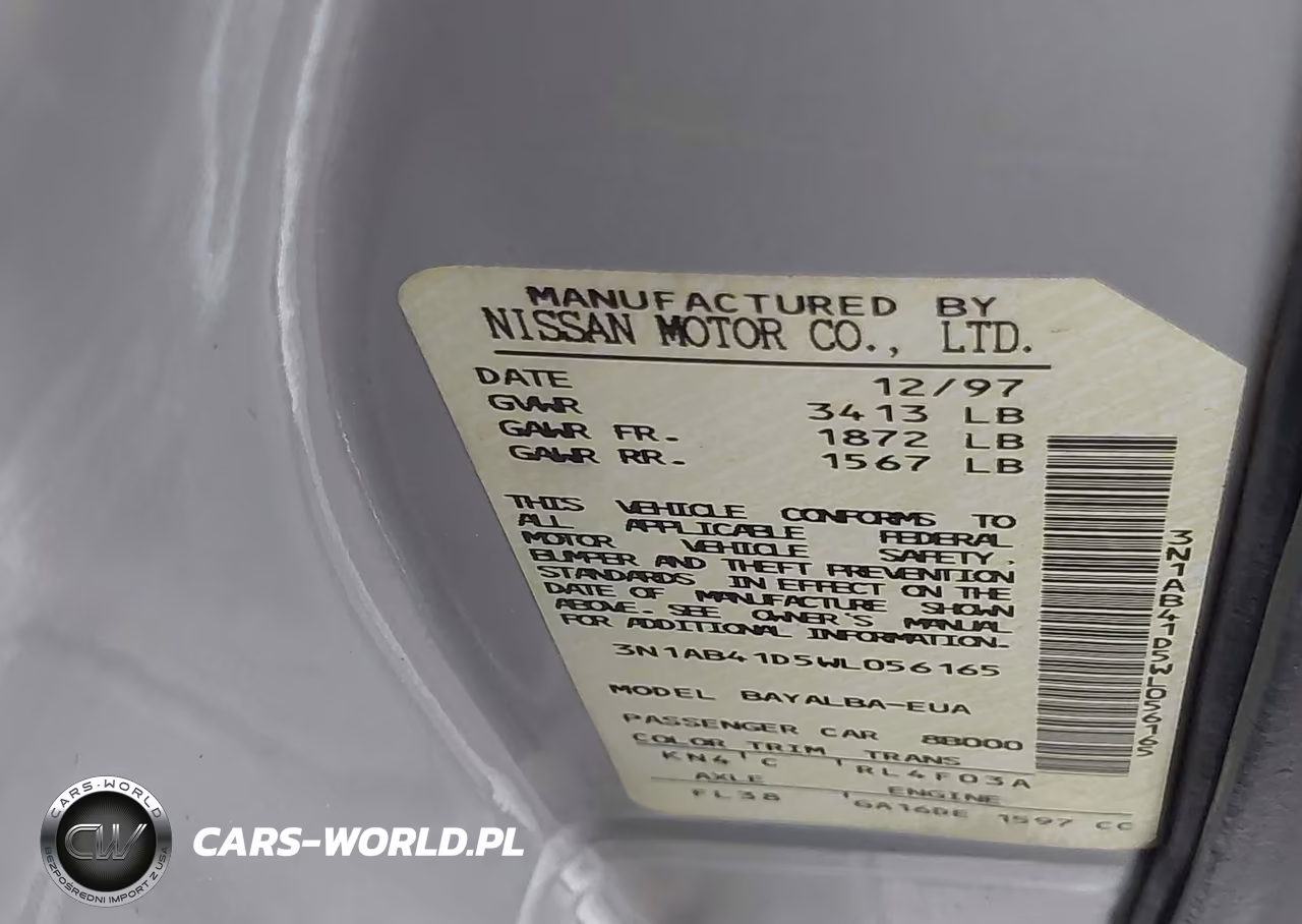 1998 Nissan Sentra Gxe-Xe VIN:3N1AB41D5WL056165 - 9