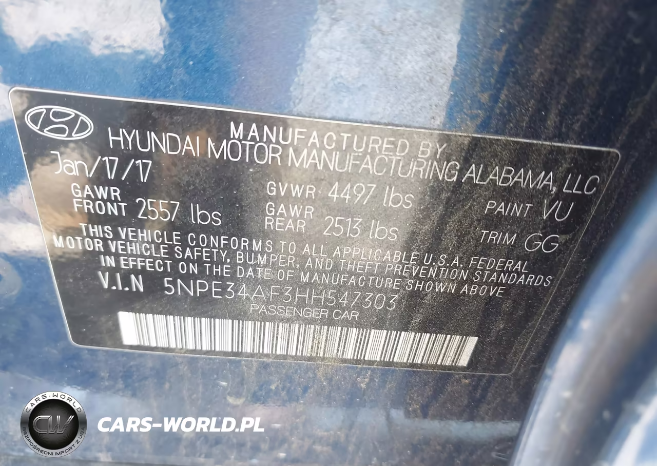 2017 Hyundai Sonata Sport VIN:5NPE34AF3HH547303 - 9