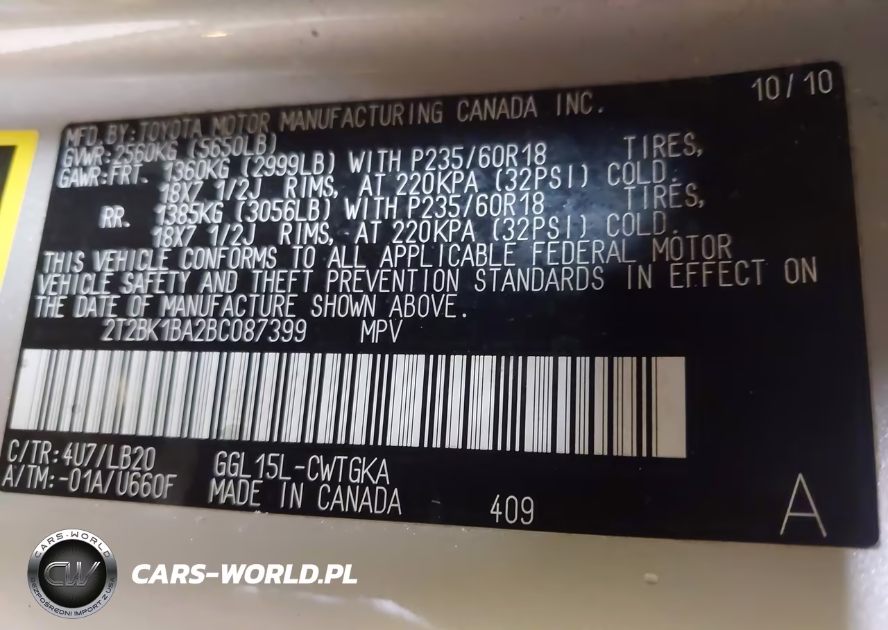2011 Lexus Rx 350 VIN:2T2BK1BA2BC087399 - 9
