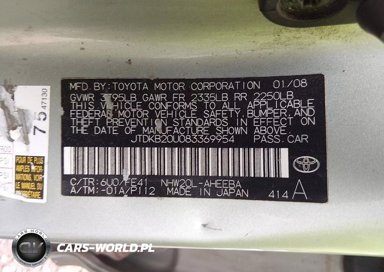2008 Toyota Prius VIN:JTDKB20U083369954 - 9