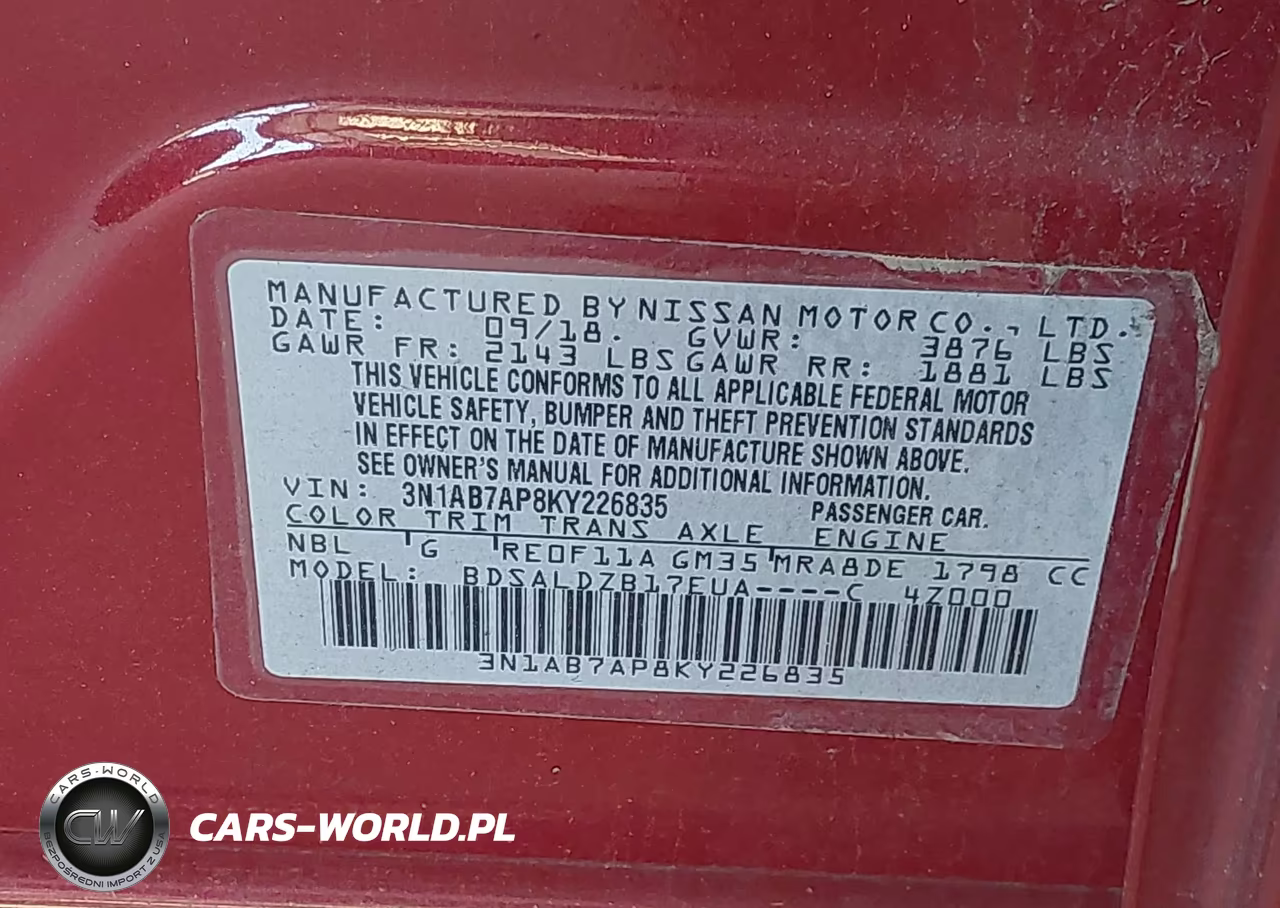 2019 Nissan Sentra Sv VIN:3N1AB7AP8KY226835 - 9