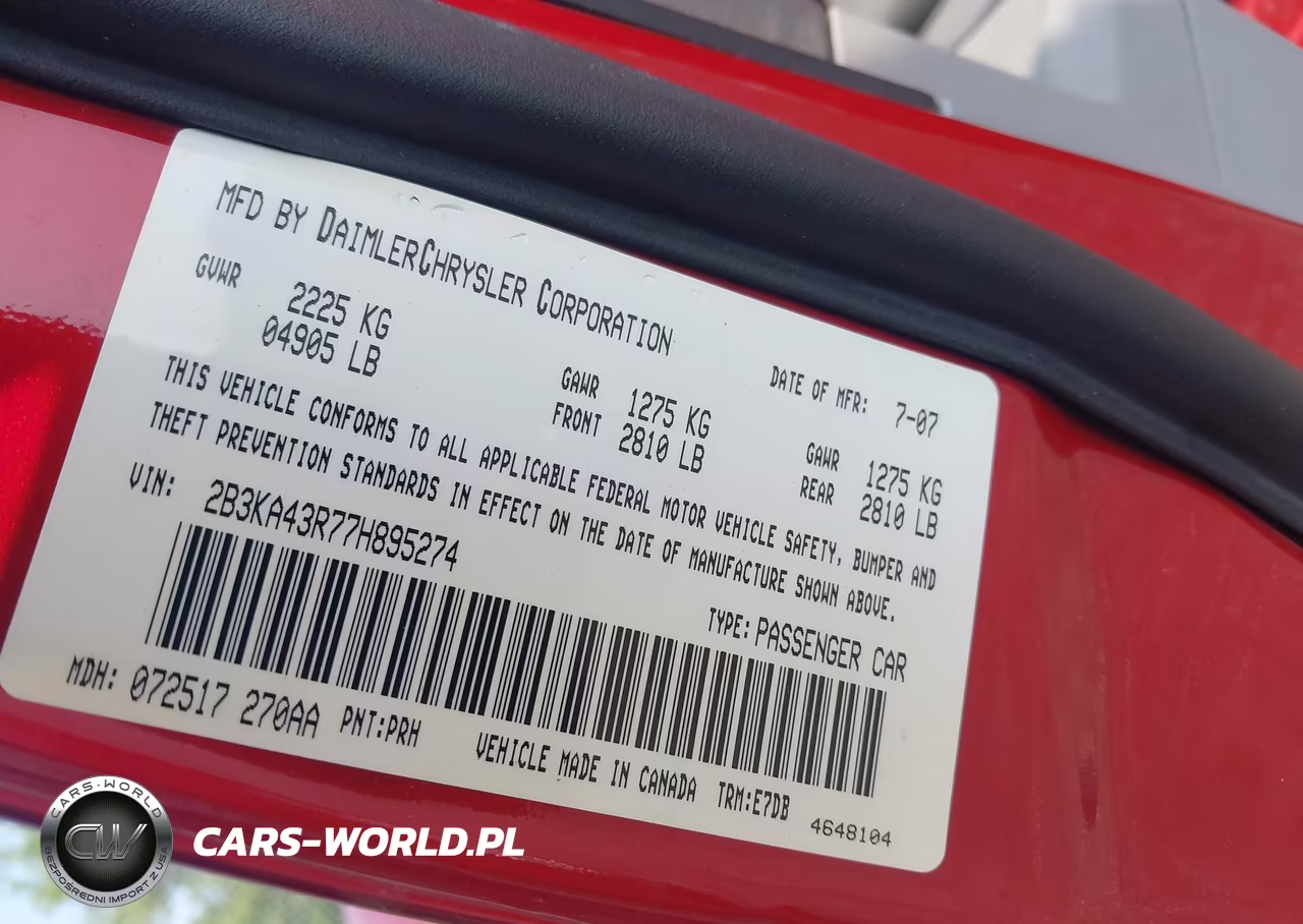 2007 Dodge Charger Se-Sxt VIN:2B3KA43R77H895274 - 9