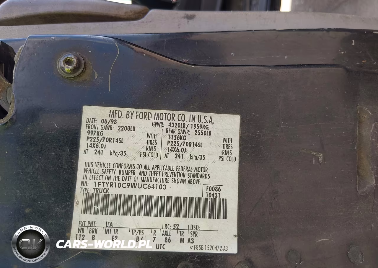 1998 Ford Ranger Splash-Xl-Xlt VIN:1FTYR10C9WUC64103 - 9