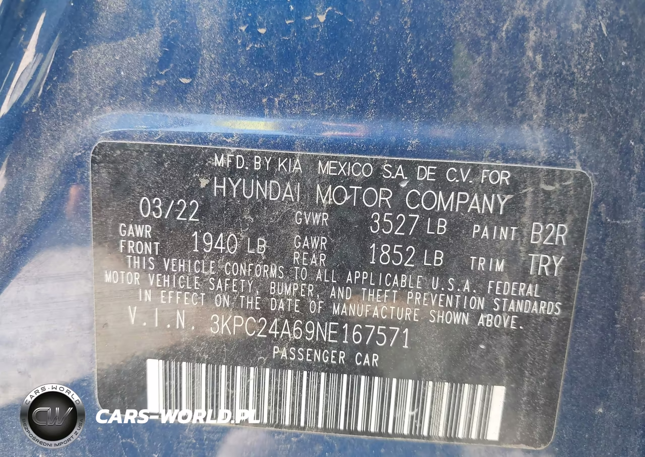 2022 Hyundai Accent Se VIN:3KPC24A69NE167571 - 9