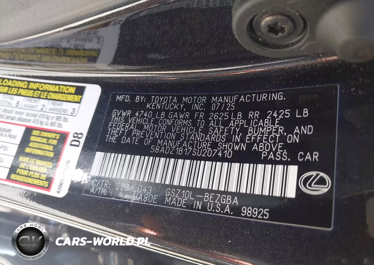 2025 Lexus Es 350 VIN:58ADZ1B17SU207410 - 9