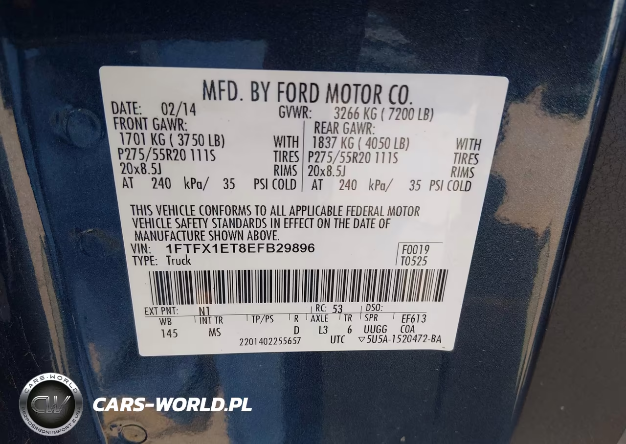 2014 Ford F-150 Xlt VIN:1FTFX1ET8EFB29896 - 9