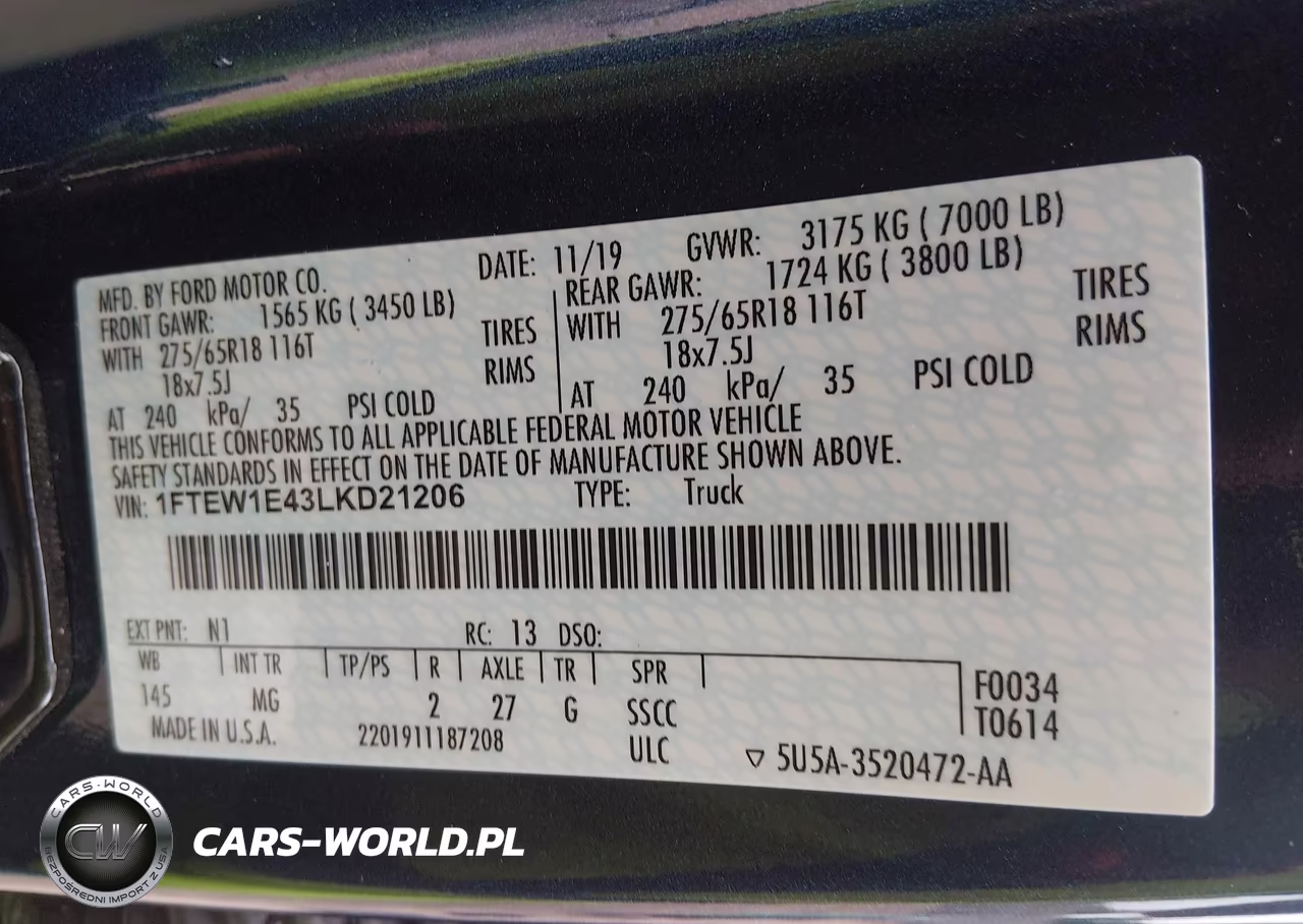 2020 Ford F-150 Xlt VIN:1FTEW1E43LKD21206 - 9