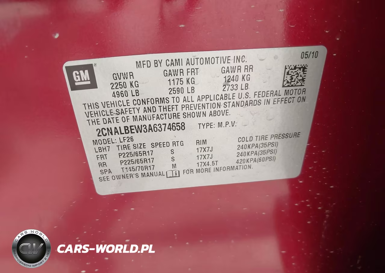 2010 Chevrolet Equinox Ls VIN:2CNALBEW3A6374658 - 9