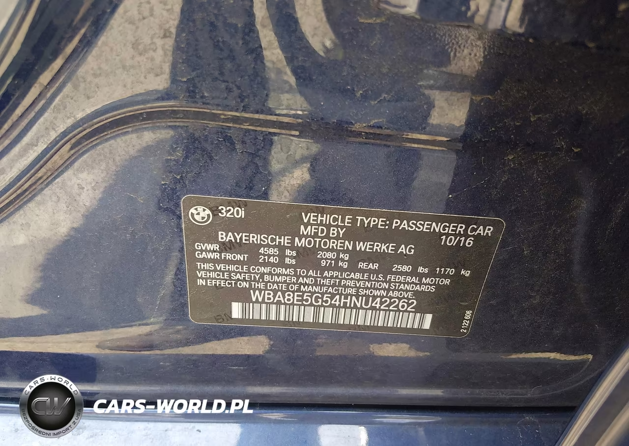 2017 BMW 320I xDrive VIN:WBA8E5G54HNU42262 - 9