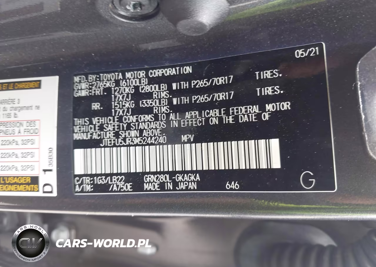 2021 Toyota 4Runner Sr5 Premium VIN:JTEFU5JR3M5244240 - 9