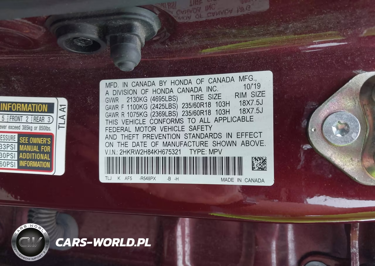 2019 Honda Cr-V Ex-L VIN:2HKRW2H84KH675321 - 9