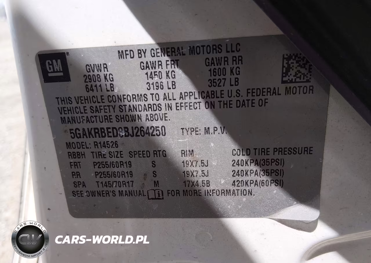 2011 Buick Enclave 1Xl VIN:5GAKRBED8BJ264250 - 9