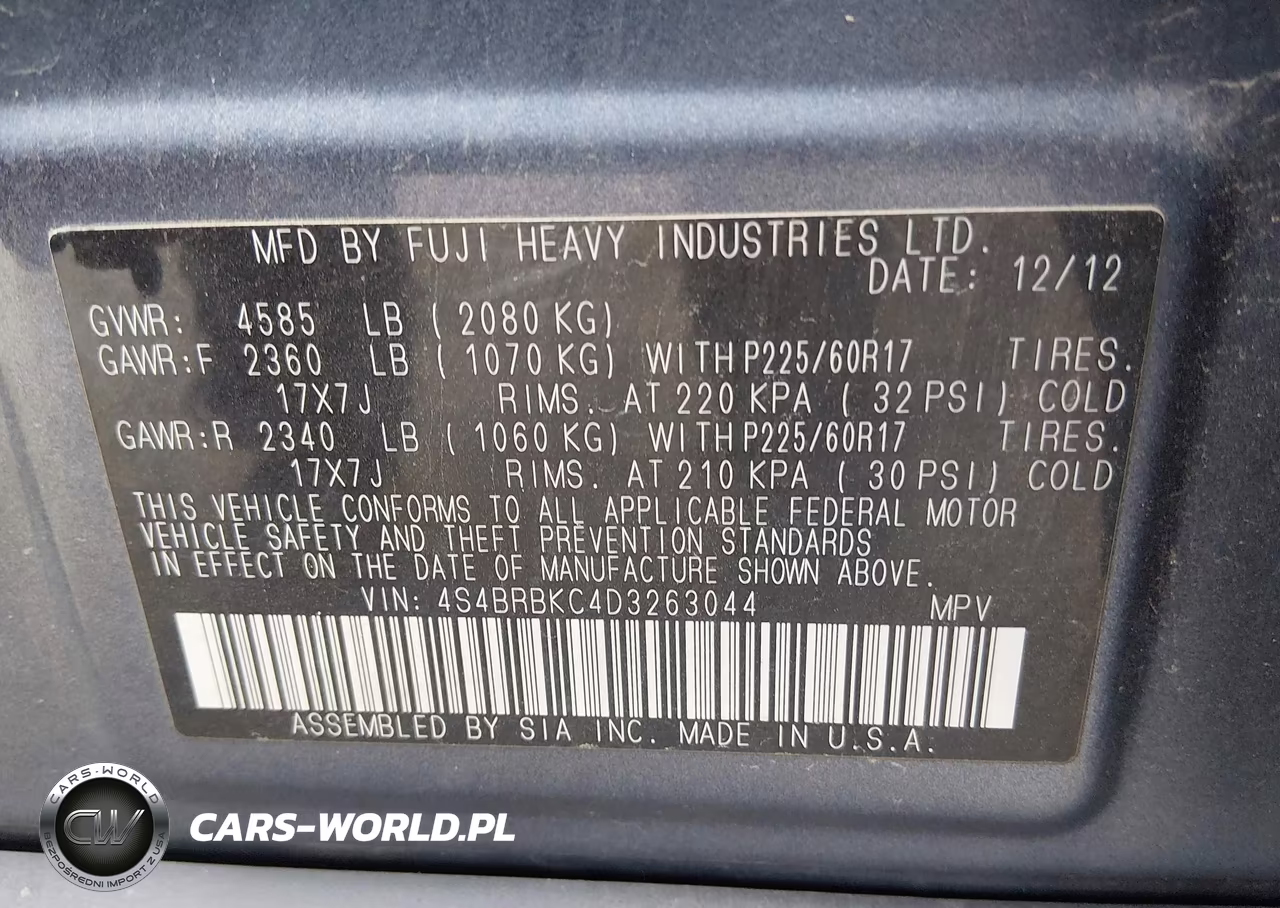 2013 Subaru Outback 2.5I Limited VIN:4S4BRBKC4D3263044 - 9
