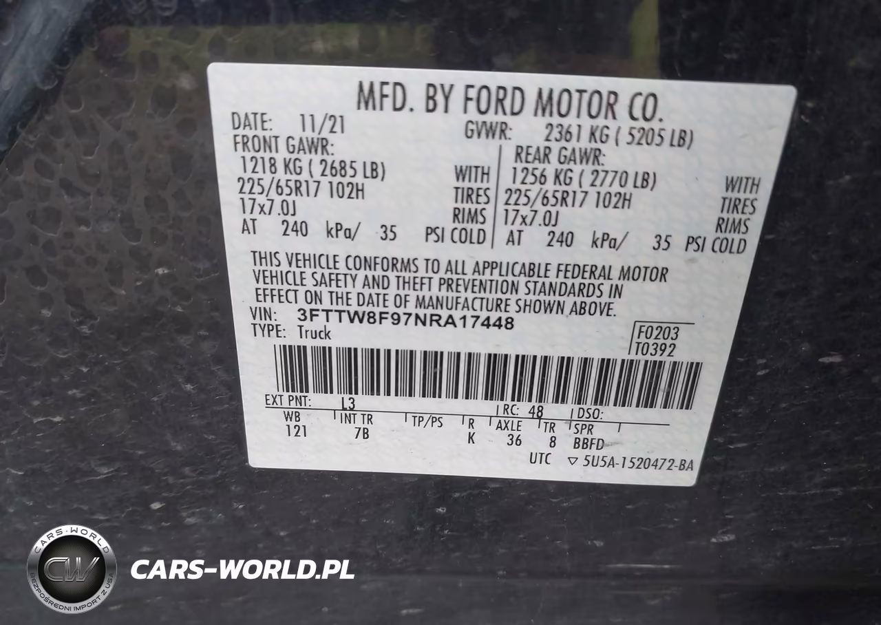 2022 Ford Maverick Xlt VIN:3FTTW8F97NRA17448 - 9