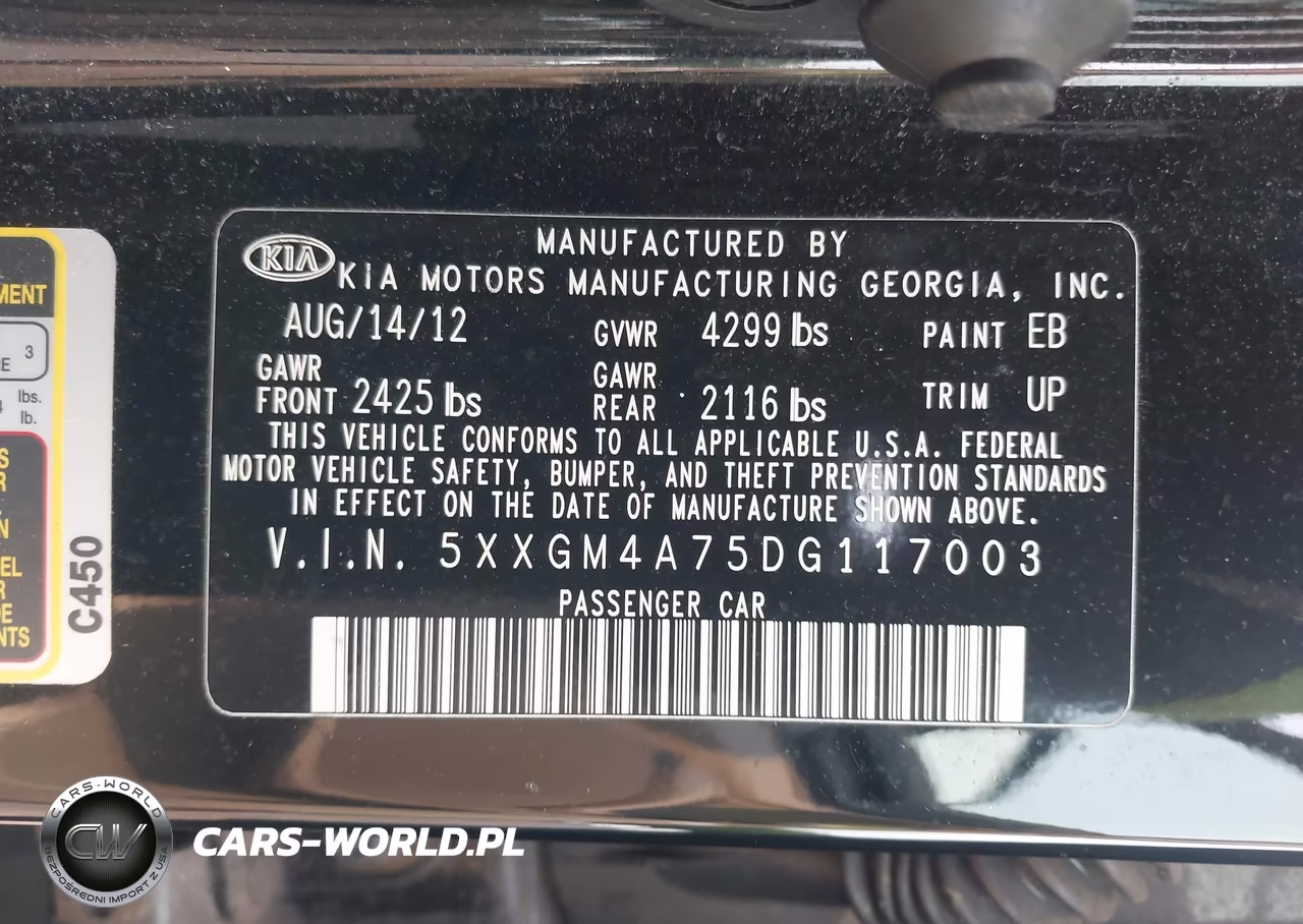 2013 Kia Optima Lx VIN:5XXGM4A75DG117003 - 9