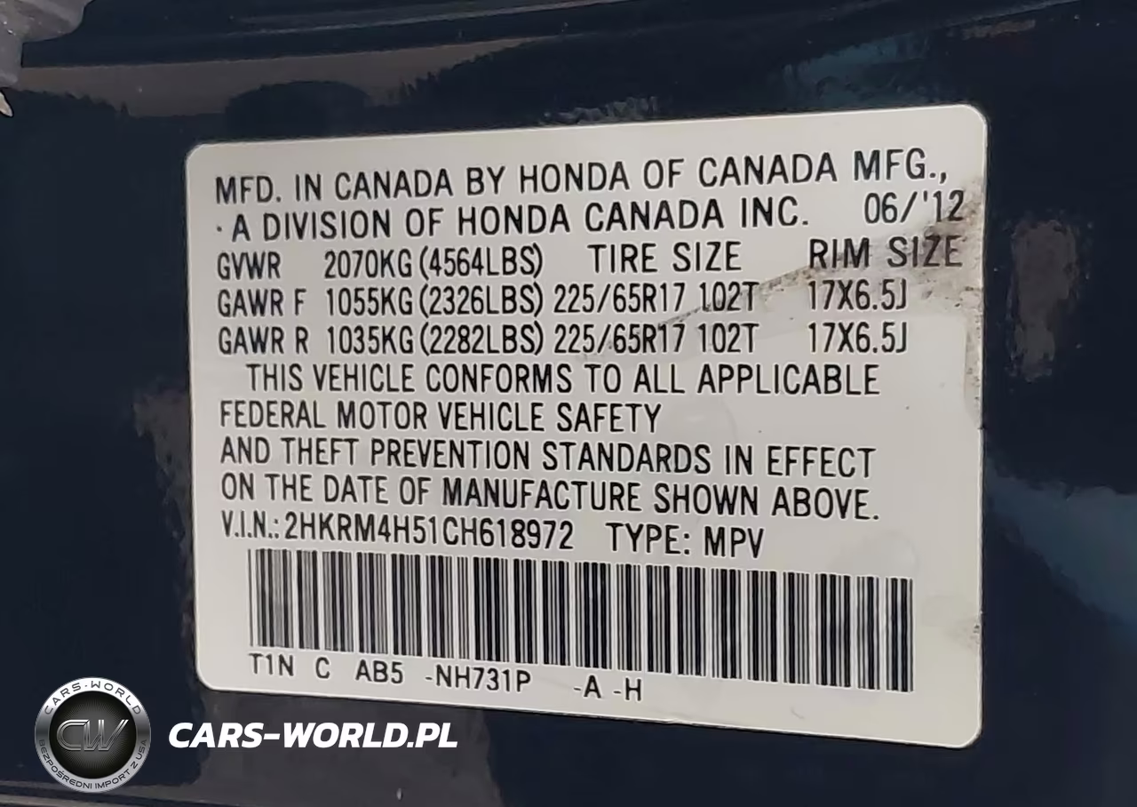 2012 Honda Cr-V Ex VIN:2HKRM4H51CH618972 - 9