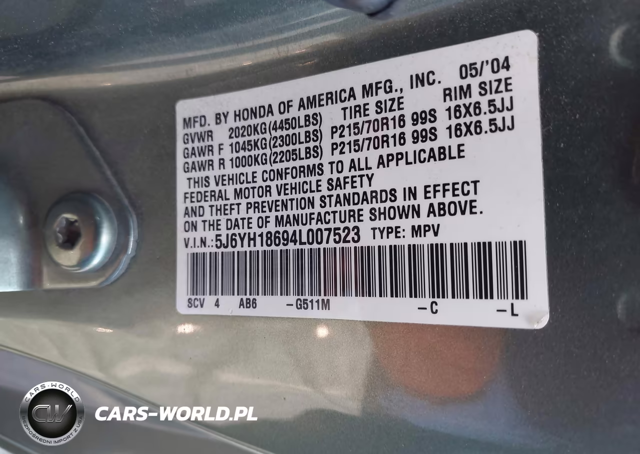 2004 Honda Element Ex VIN:5J6YH18694L007523 - 9