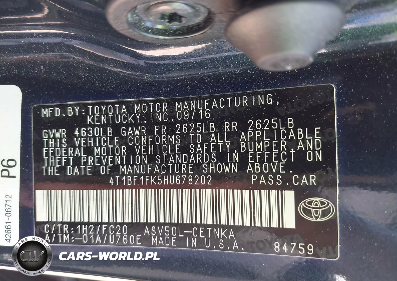 2017 Toyota Camry Le VIN:4T1BF1FK5HU678202 - 9