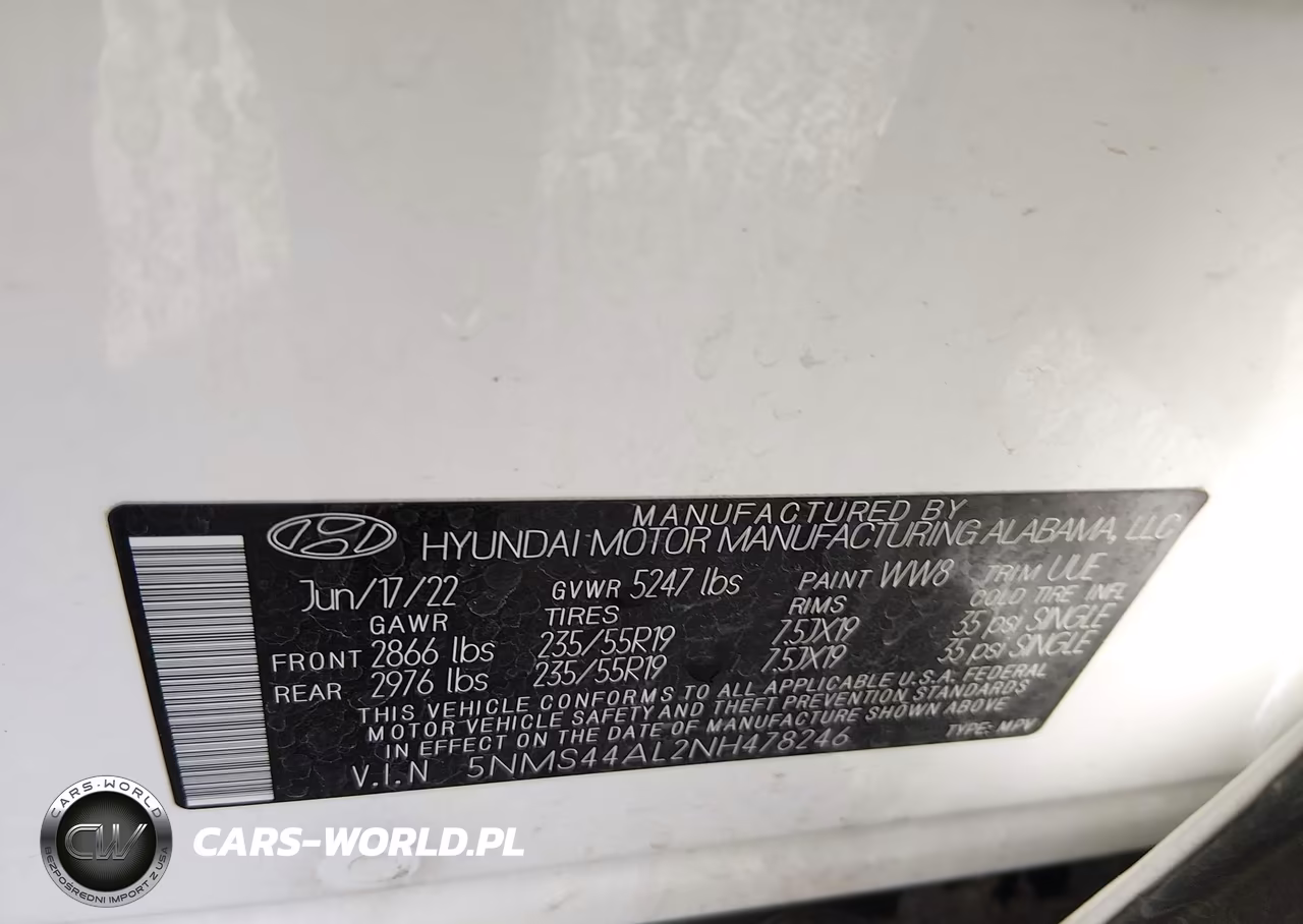 2022 Hyundai Santa Fe Limited VIN:5NMS44AL2NH478246 - 9