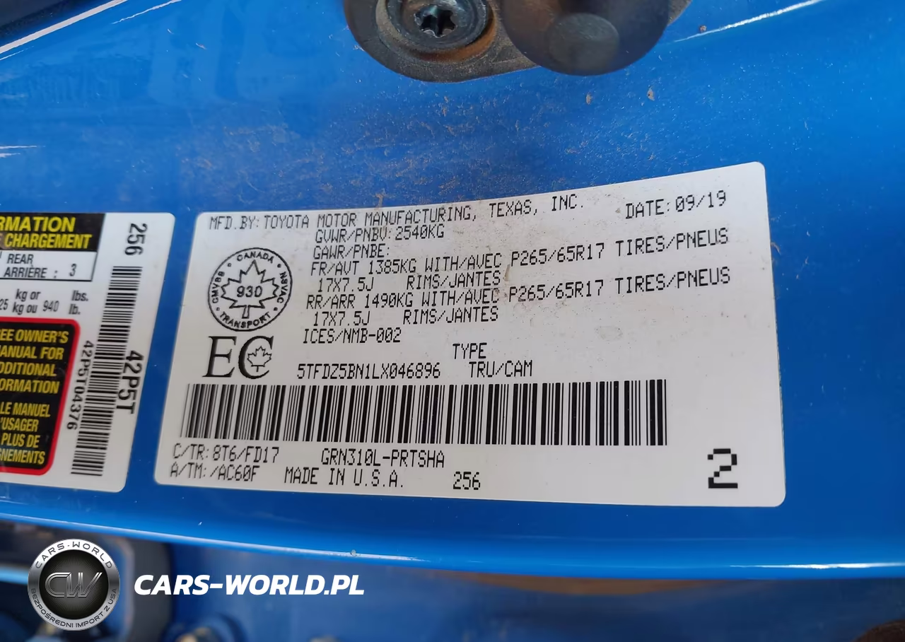 2020 Toyota Tacoma VIN:5TFDZ5BN1LX046896 - 9