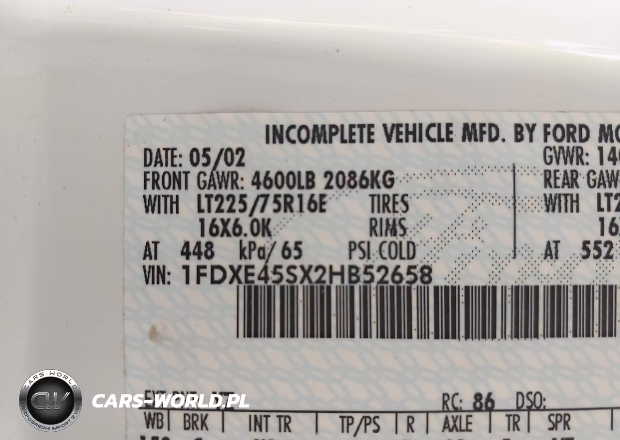 2002 Ford Econoline E450 Super Duty Cutwy Van VIN:1FDXE45SX2HB52658 - 8