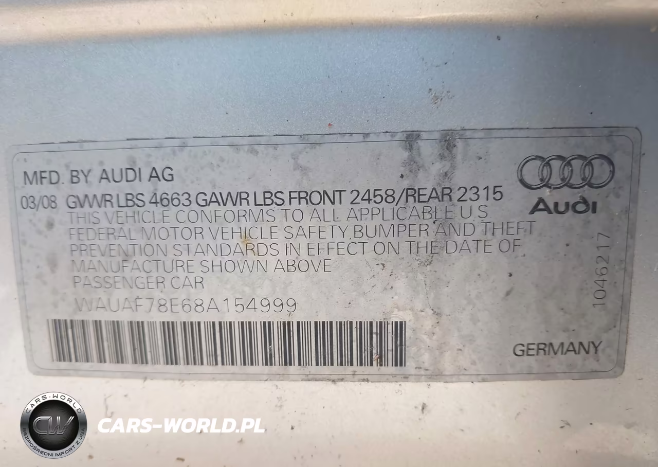 2008 Audi A4 2.0T-2.0T Special Edition VIN:WAUAF78E68A154999 - 9