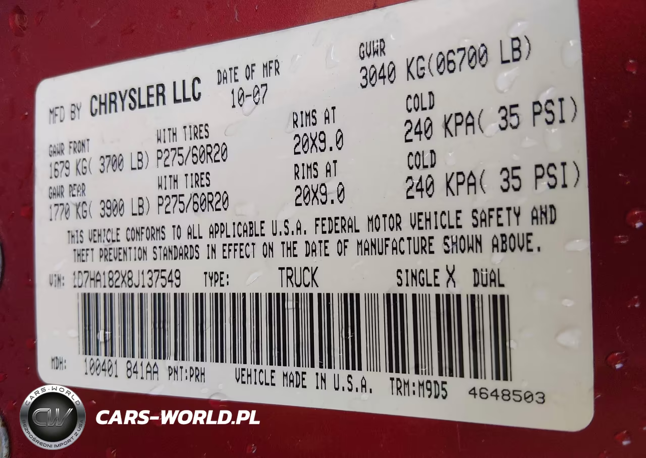2008 Dodge Ram 1500 Slt VIN:1D7HA182X8J137549 - 9