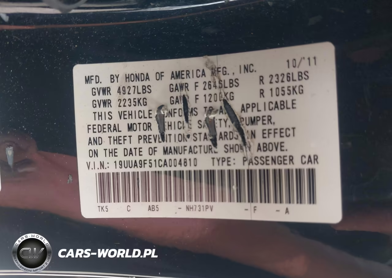2012 Acura Tl 3.7 VIN:19UUA9F51CA004810 - 9