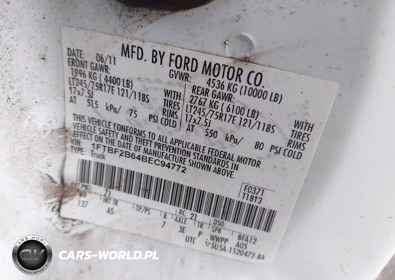 2011 Ford F-250 Xl VIN:1FTBF2B64BEC94772 - 9