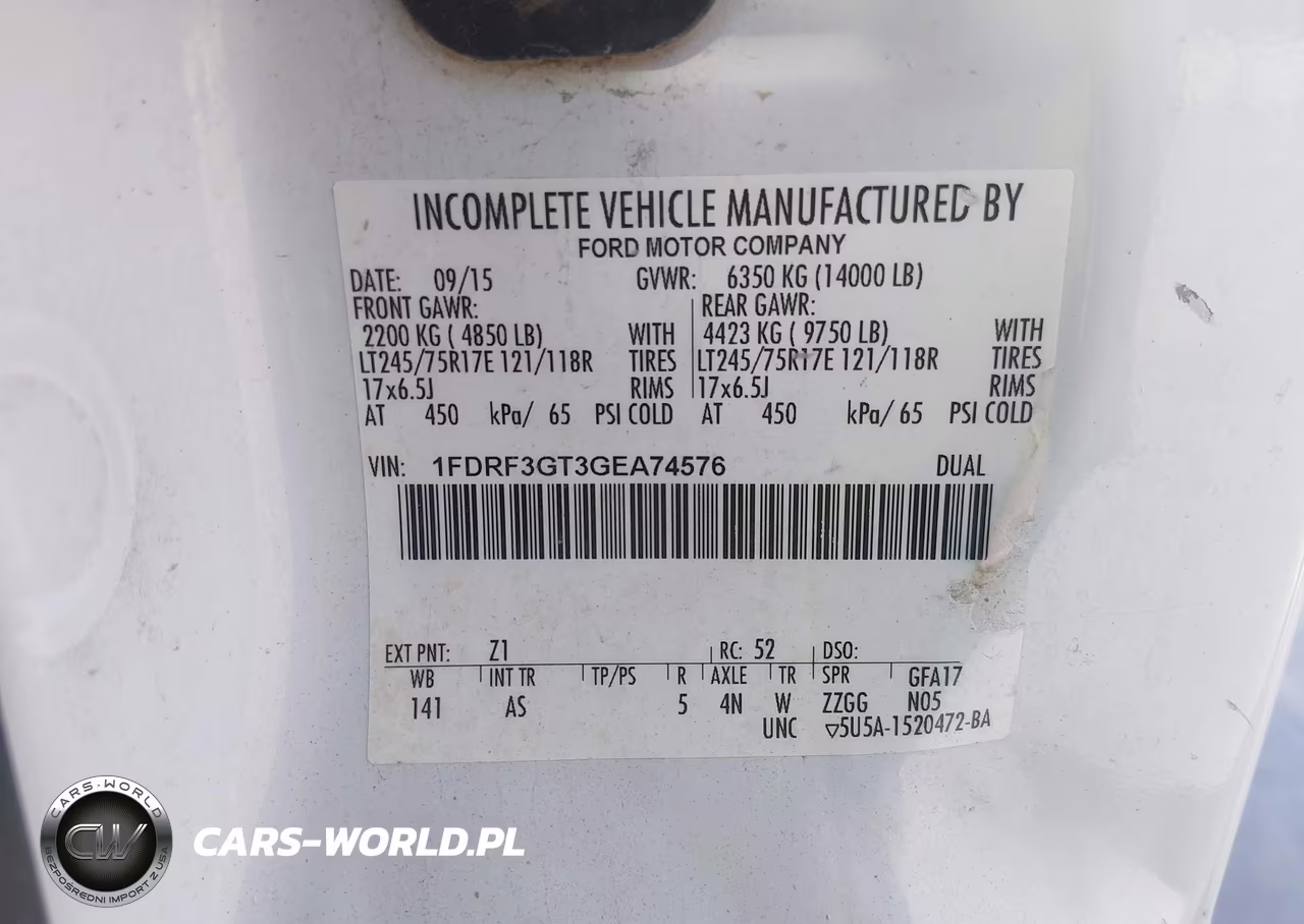 2016 Ford F-350 Chassis Xl VIN:1FDRF3GT3GEA74576 - 8