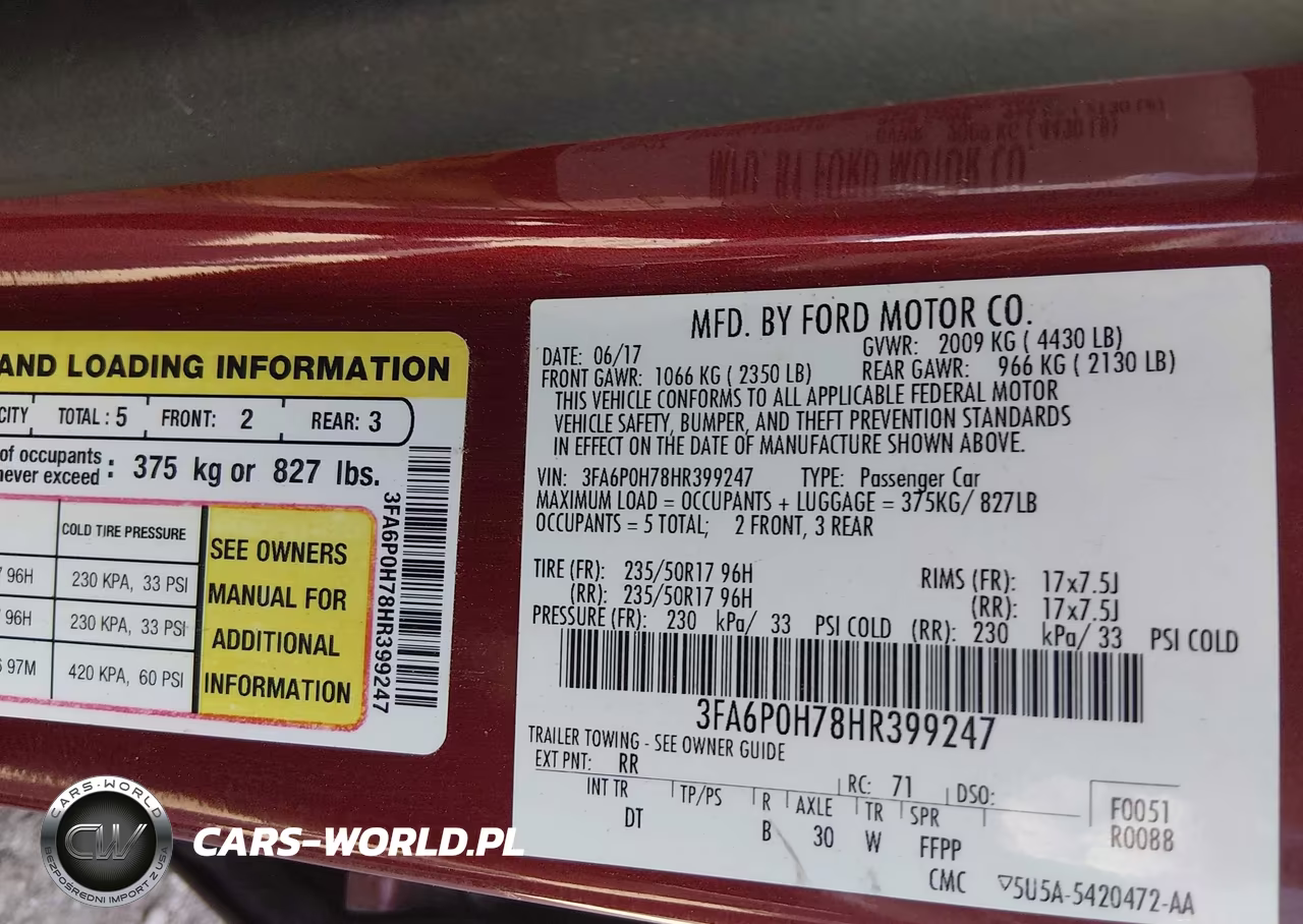 2017 Ford Fusion Se VIN:3FA6P0H78HR399247 - 9