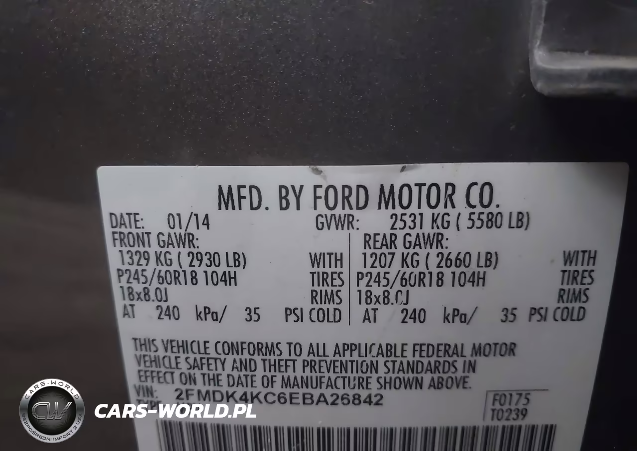 2014 Ford Edge Limited VIN:2FMDK4KC6EBA26842 - 9