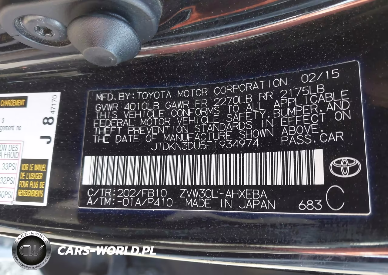 2015 Toyota Prius Three VIN:JTDKN3DU5F1934974 - 9