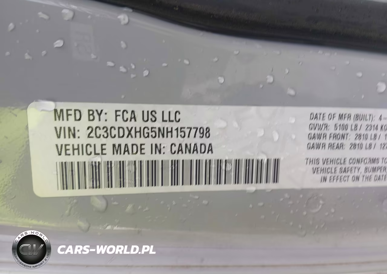 2022 Dodge Charger Gt Rwd VIN:2C3CDXHG5NH157798 - 9