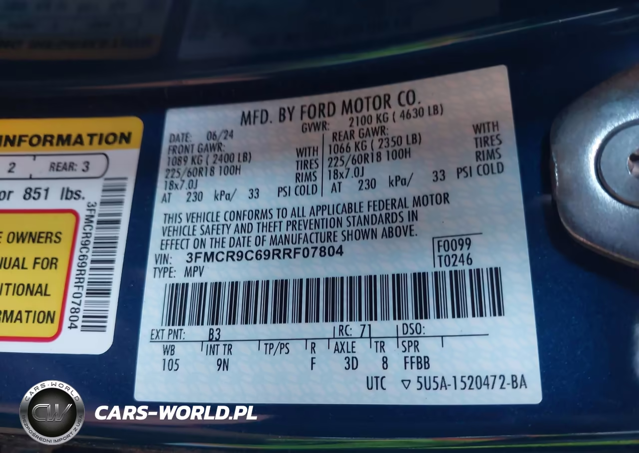 2024 Ford Bronco Sport Outer Banks VIN:3FMCR9C69RRF07804 - 9