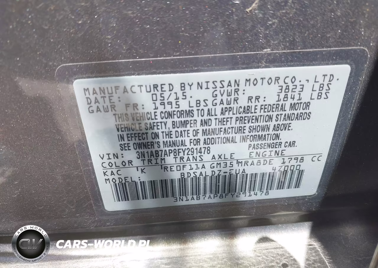 2015 Nissan Sentra Sv VIN:3N1AB7AP8FY291478 - 9