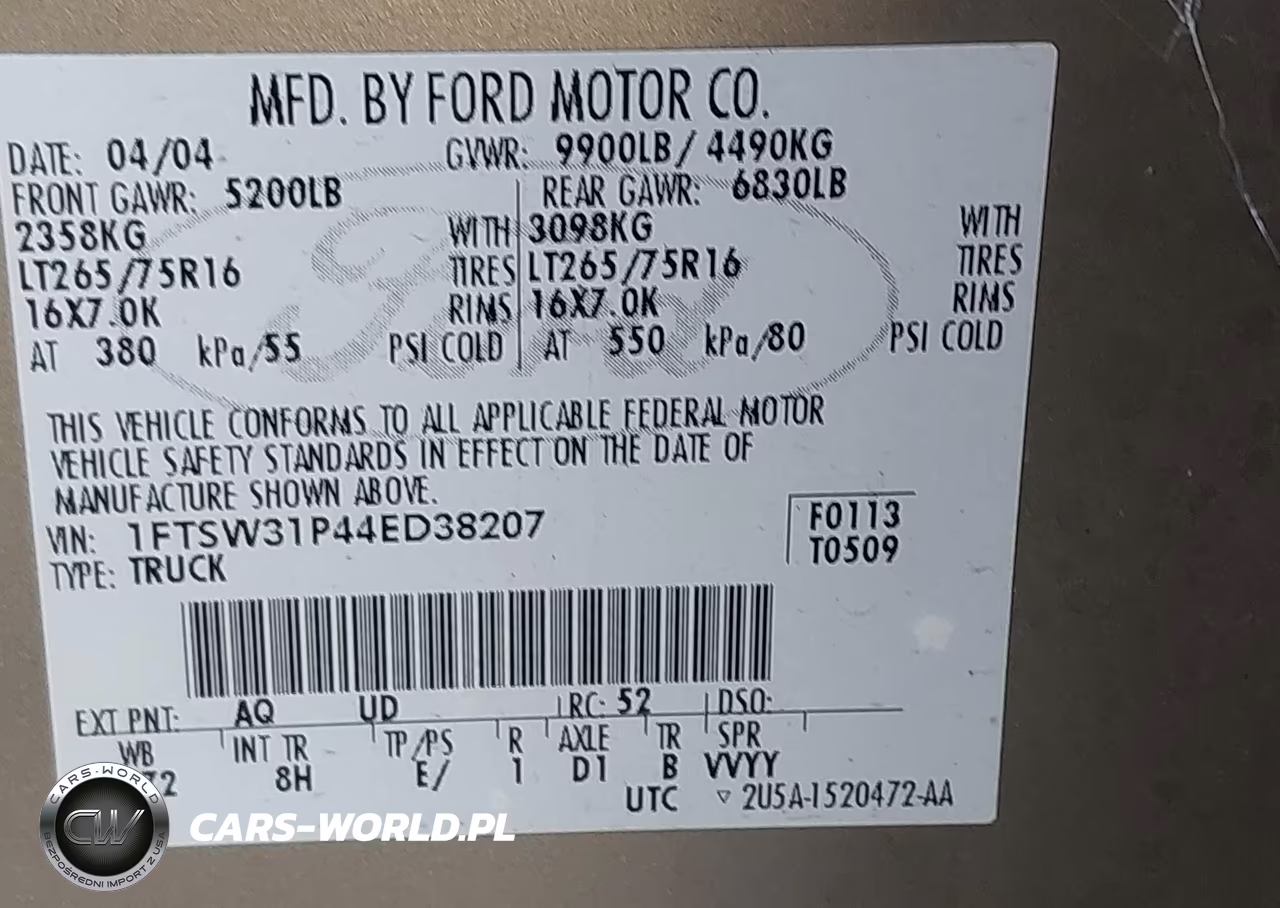 2004 Ford F-350 Lariat-Xl-Xlt VIN:1FTSW31P44ED38207 - 9