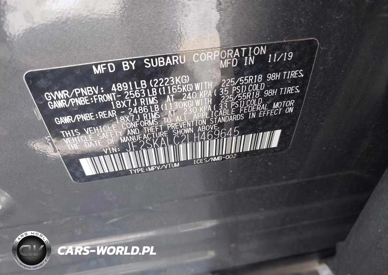 2020 Subaru Forester Sport VIN:JF2SKALC2LH469645 - 9
