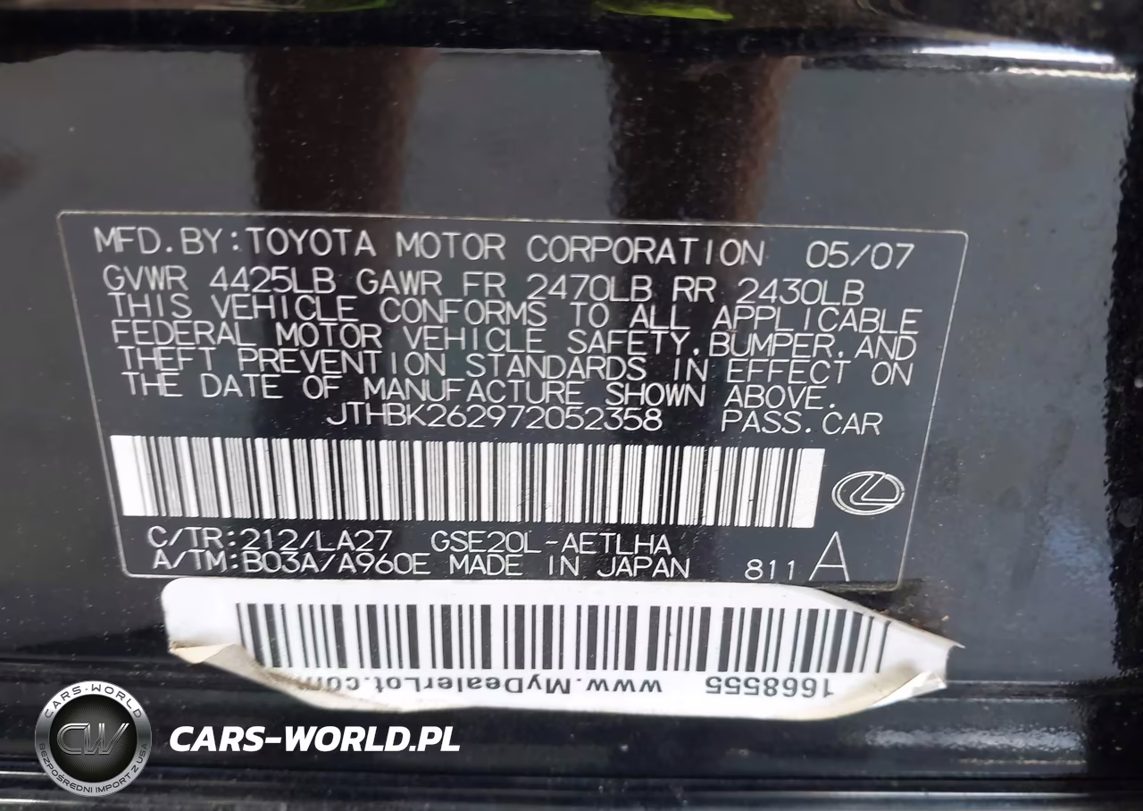 2007 Lexus Is 250 VIN:JTHBK262972052358 - 9