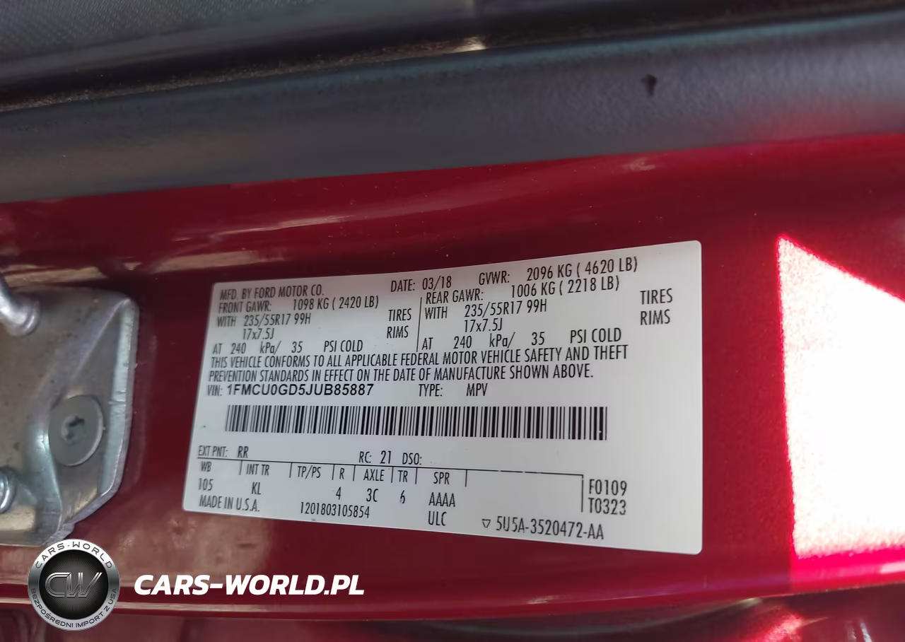2018 Ford Escape Se VIN:1FMCU0GD5JUB85887 - 9