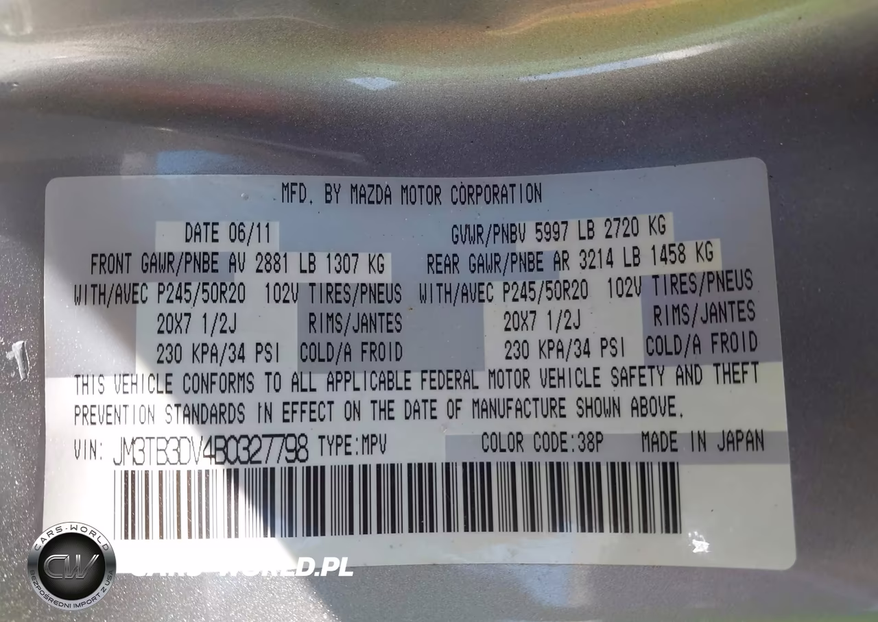 2011 Mazda Cx-9 Grand Touring VIN:JM3TB3DV4B0327798 - 9