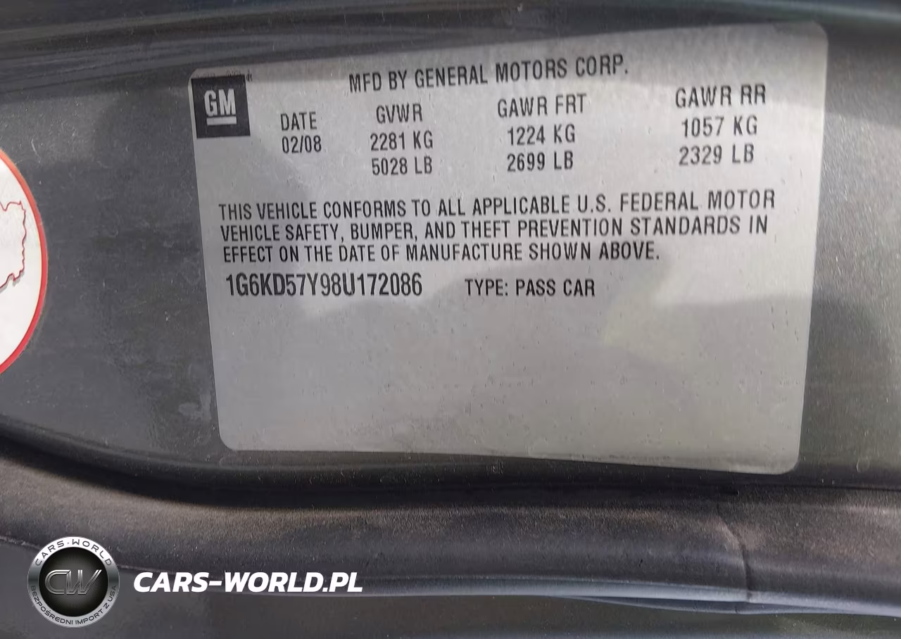 2008 Cadillac Dts 1Sc VIN:1G6KD57Y98U172086 - 9