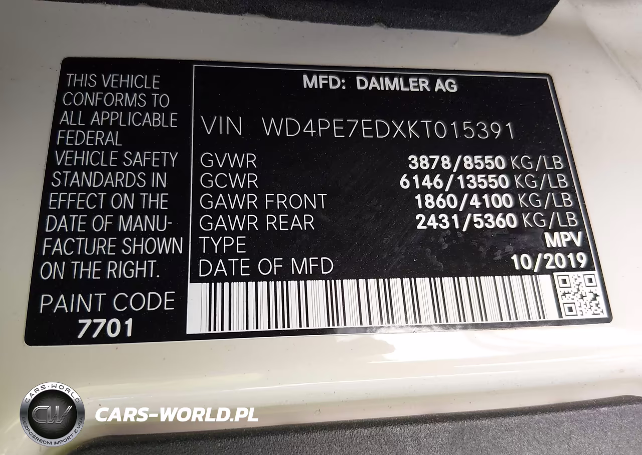 2019 Mercedes-Benz Sprinter 1500 Standard Roof I4 VIN:WD4PE7EDXKT015391 - 9