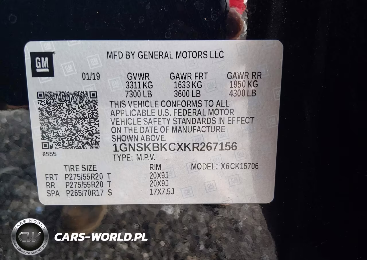 2019 Chevrolet Tahoe Lt VIN:1GNSKBKCXKR267156 - 9