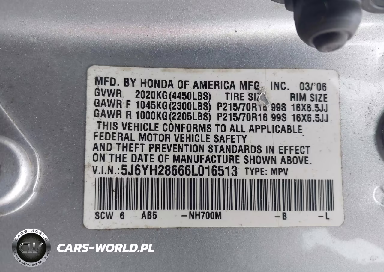 2006 Honda Element Ex VIN:5J6YH28666L016513 - 9